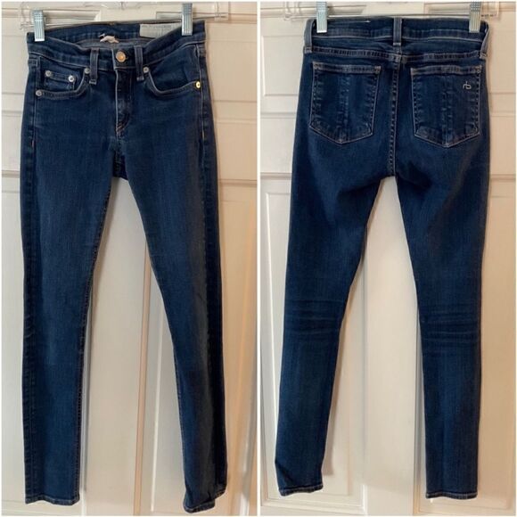 Rag & Bone The Capri Jeans Cypress Blue Skinny Size 24 - Picture 1 of 7